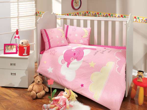 КПБ с одеялом детское поплин "SLEEPER", розовый, 100% Хлопок