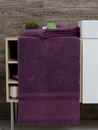 Полотенце махровое с бахромой 70х140 "Биатрис", фиолетовый