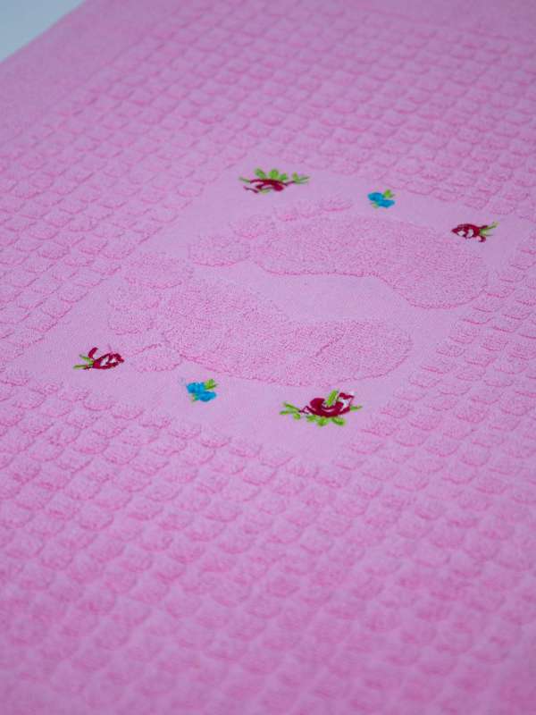 Полотенце для ног 50x70 "Flora", розовый, 100% Хлопок
